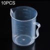 10 PCS 250ml Food Grade PP Plastic Flask Digital Measuring Cup Cylinder Scale Measure Glass Lab Laboratory Tools (Transparent)