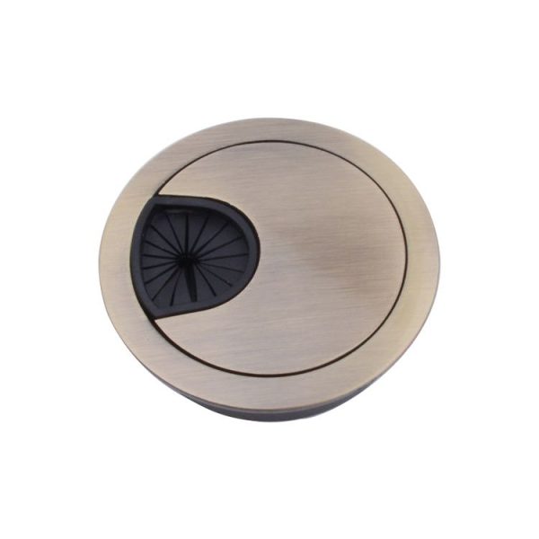 Desk Computer Desktop Zinc Alloy Round Threading Box Hole Cover, Hole Diameter: 80mm (Green Bronze) - Image 2