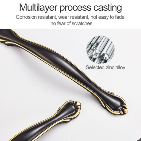 3 PCS 6591_128 Black Brass Antique Drawer Gradevin Cabinet Handle - Image 3