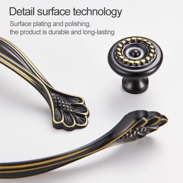 3 PCS 6591_128 Black Brass Antique Drawer Gradevin Cabinet Handle - Image 4
