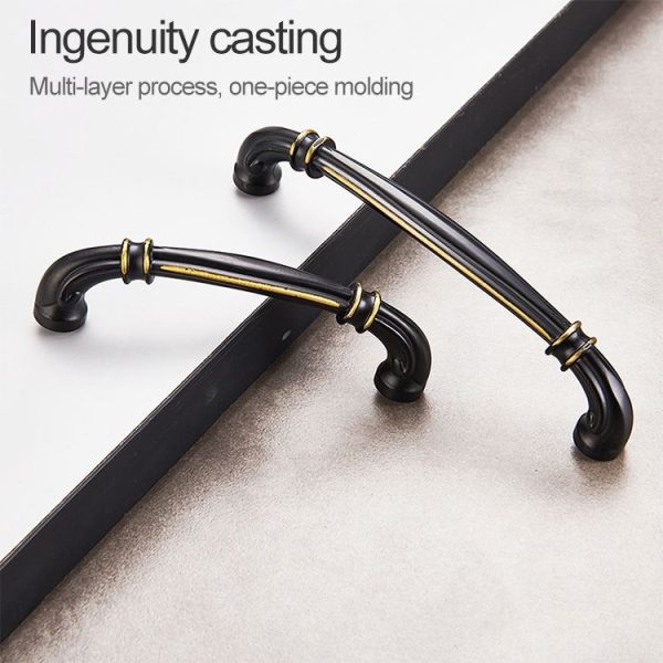 3 PCS 6591_128 Black Brass Antique Drawer Gradevin Cabinet Handle - Image 5