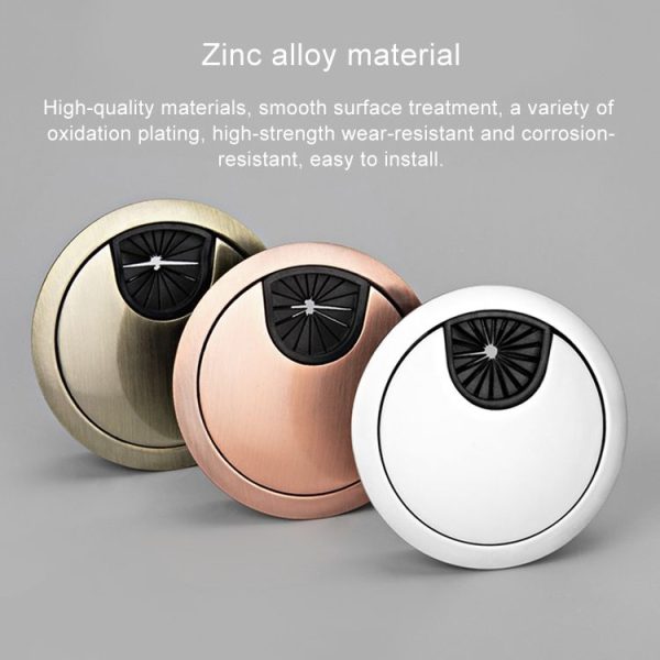 2 PCS Desk Computer Desktop Zinc Alloy Round Threading Box Hole Cover, Hole Diameter: 35mm (Matte Silver) - Image 4