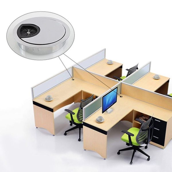 2 PCS Desk Computer Desktop Zinc Alloy Round Threading Box Hole Cover, Hole Diameter: 35mm (Matte Silver) - Image 5