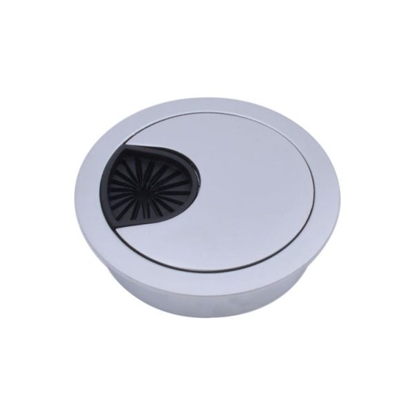 2 PCS Desk Computer Desktop Zinc Alloy Round Threading Box Hole Cover, Hole Diameter: 53mm (Matte Silver) - Image 2