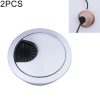 2 PCS Desk Computer Desktop Zinc Alloy Round Threading Box Hole Cover, Hole Diameter: 60mm (Bright Gold)