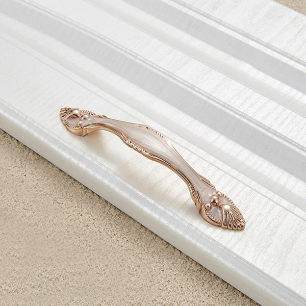 5 PCS 6566-96 White Amber Drawer Cabinet Door European Style Palace Gemstone Handle - Image 2