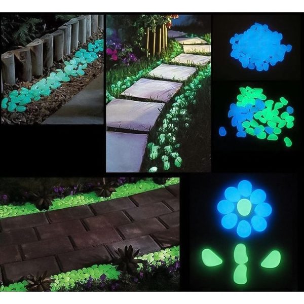 100 PCS Glow in The Dark Garden Pebbles for Walkways & Decoration and Plants Luminous Stones (White) - Image 5