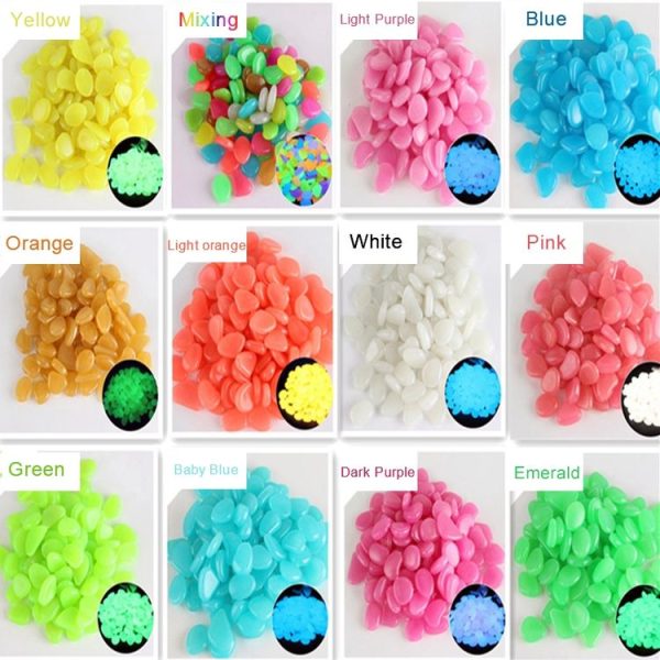 100 PCS Glow in The Dark Garden Pebbles for Walkways & Decoration and Plants Luminous Stones (White) - Image 9