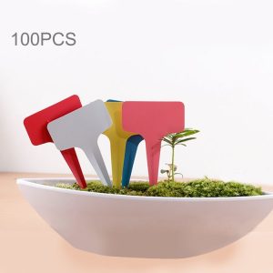 100PCS Floral Label Gardening Label T - type Label Insert Label Potted Label, Random Color Delivery