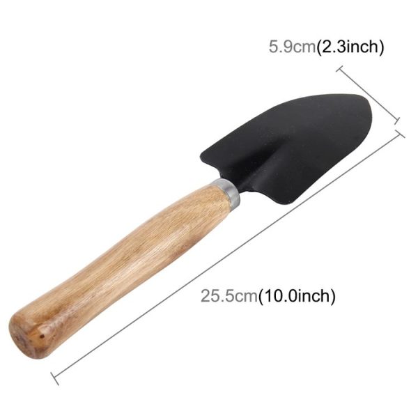 Rake Shovel Digging Trowel 3 in 1 Wooden Handle Metal Head Mini Garden Plant Tool Gardening Tool Garden Flower Tools Garden Tools Combination Set - Image 3