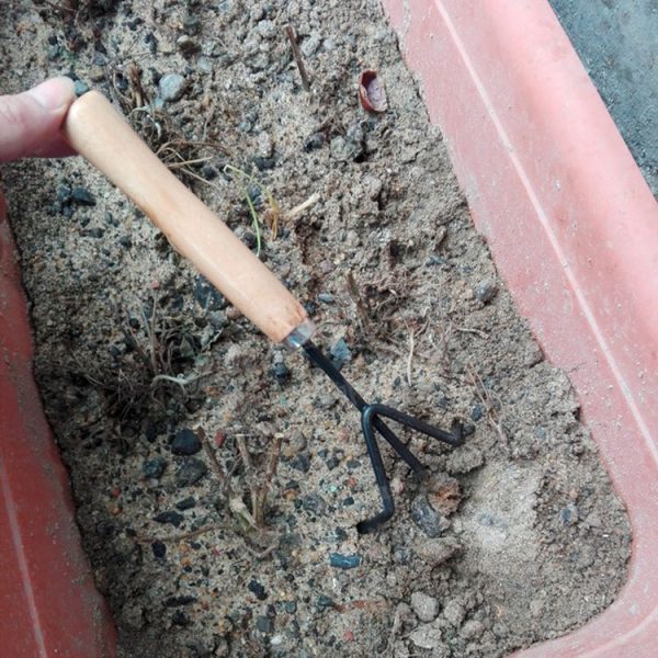 Rake Shovel Digging Trowel 3 in 1 Wooden Handle Metal Head Mini Garden Plant Tool Gardening Tool Garden Flower Tools Garden Tools Combination Set - Image 6