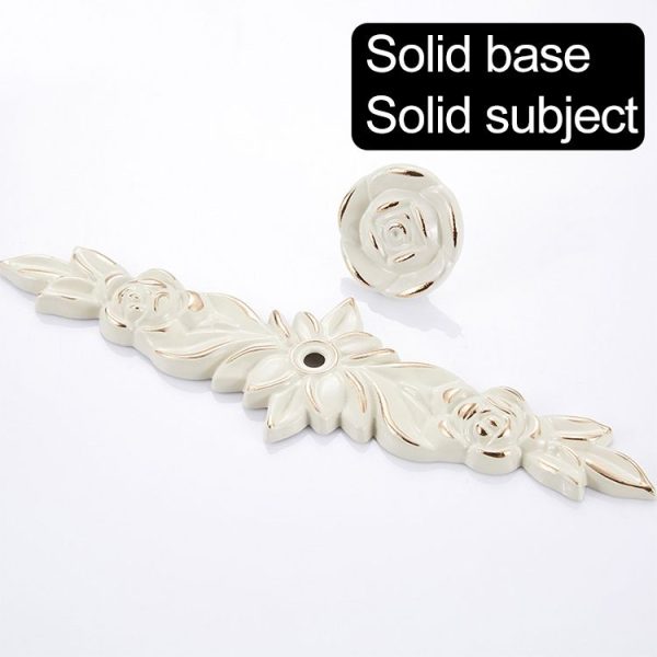 5 PCS 6603 Small Ivory White Drawer Cabinet Door Rose Shape Handle - Image 3