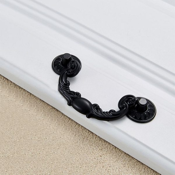 3 PCS 6602-96 Drawer Cabinet Door Rose Shape Handle (Black) - Image 2