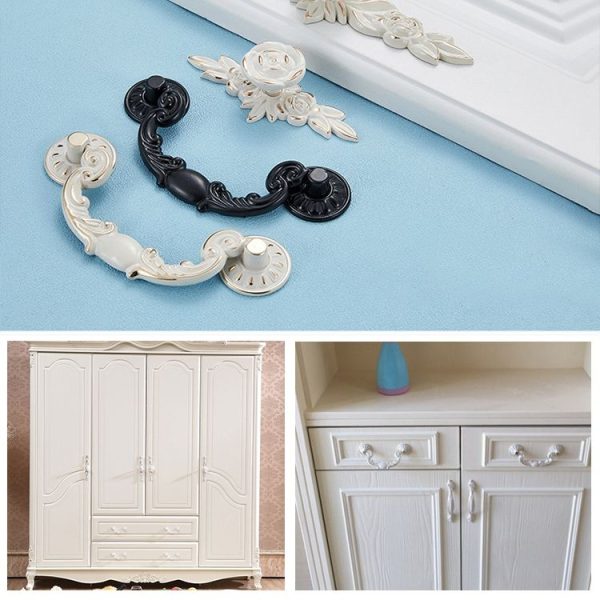 3 PCS 6602-96 Drawer Cabinet Door Rose Shape Handle (Black) - Image 3