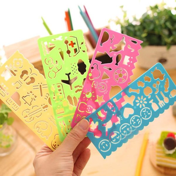 10 PCS Creative Candy Color Drawing Ruler Speed Sketchpad Art Ruler Template, Random Color Delivery - Image 2