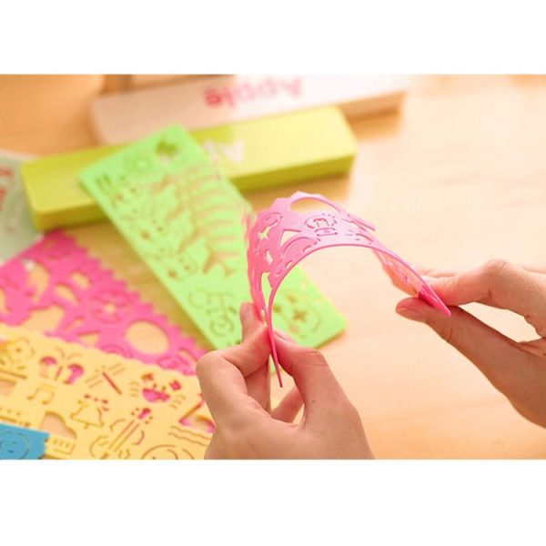 10 PCS Creative Candy Color Drawing Ruler Speed Sketchpad Art Ruler Template, Random Color Delivery - Image 4