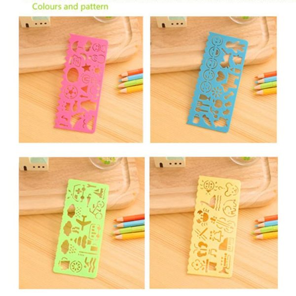 10 PCS Creative Candy Color Drawing Ruler Speed Sketchpad Art Ruler Template, Random Color Delivery - Image 6