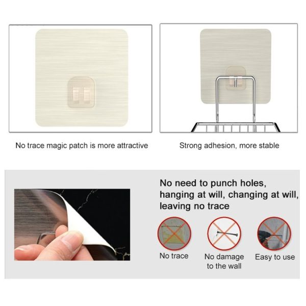 Creative Double Layer Stainless Steel Soap Stand Non-trace Magic Sticker Style Soap Dish Bathroom Shelf Belt Hanger - Image 3