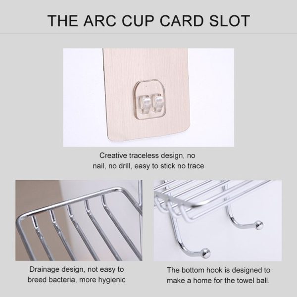 Creative Double Layer Stainless Steel Soap Stand Non-trace Magic Sticker Style Soap Dish Bathroom Shelf Belt Hanger - Image 4