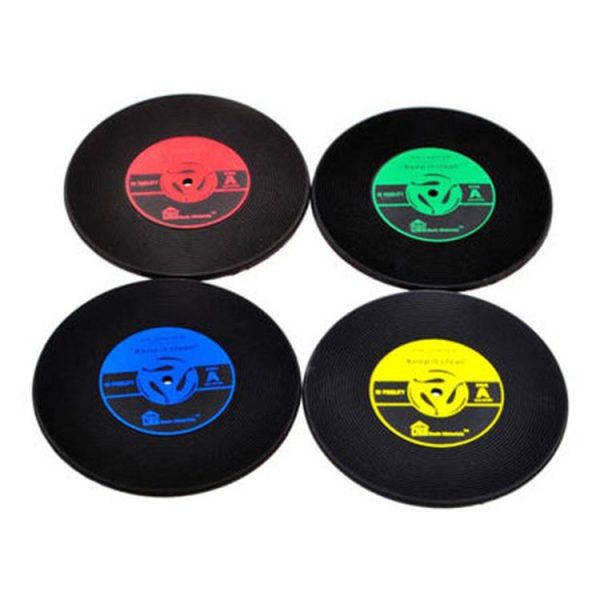 4 PCS Retro Black Vinyl CD Record Drink Coasters Home Table Cup Mat Decor Coffee Drink Placemat Tableware Spinning, Diameter: 10cm, Random Color Delivery - Image 2