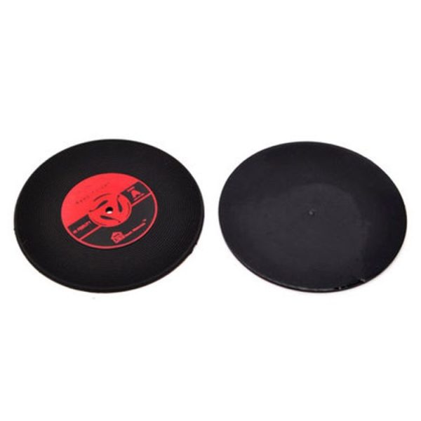 4 PCS Retro Black Vinyl CD Record Drink Coasters Home Table Cup Mat Decor Coffee Drink Placemat Tableware Spinning, Diameter: 10cm, Random Color Delivery - Image 3