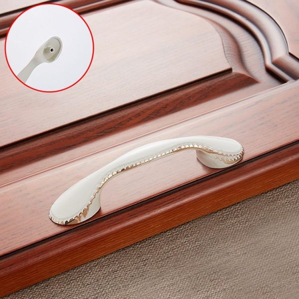 5 PCS 6009-96 Ivory White Drawer Cabinet Door European Style Retro Copper Handle - Image 2