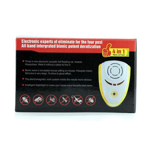 6W Electronic Ultrasonic Electromagnetic Wave Anti Mosquito Rat Insect Pest Repeller with Light, EU Plug, AC 90-240V, Random Color Delivery (Yellow) - Image 5