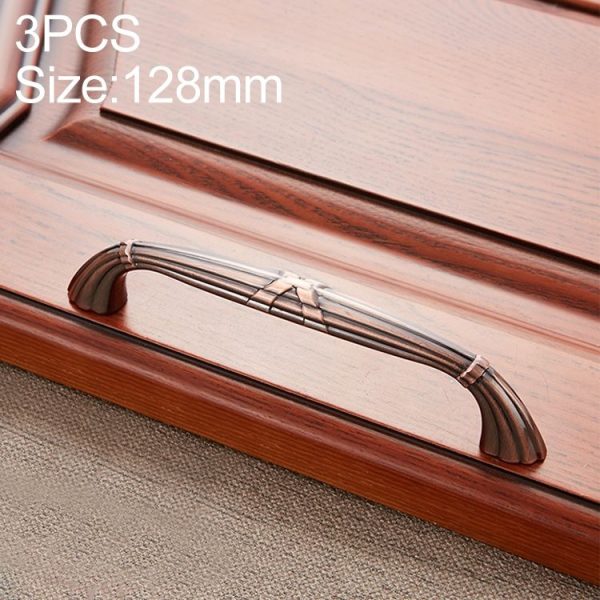 3 PCS 6046-128 Drawer Cabinet Door European Style Classical Bronze Handle (Red)