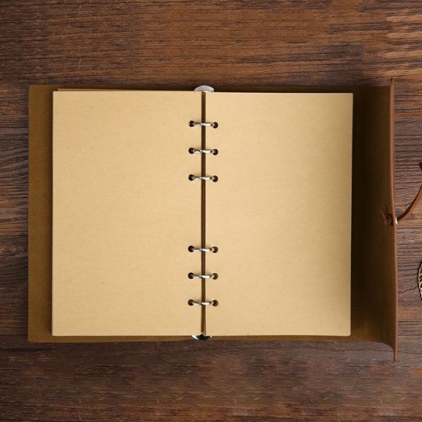 Creative Retro Autumn Leaves Pattern Loose-leaf Travel Diary Notebook, Size: M (Red) - Image 4