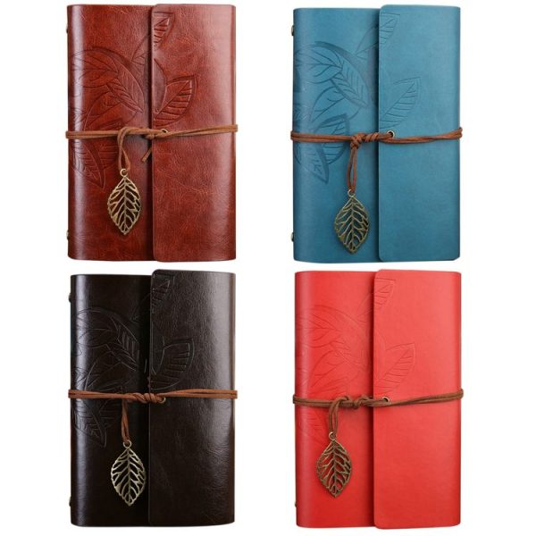 Creative Retro Autumn Leaves Pattern Loose-leaf Travel Diary Notebook, Size: M (Red) - Image 6
