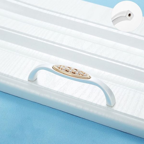 2 PCS 6550_96 Single Hole Silver Crystal Glass Diamond Drawer Cabinet Handle - Image 2