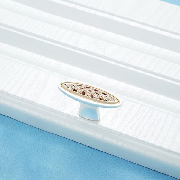 2 PCS 6550 Single Hole Crystal Glass Diamond Drawer Cabinet Handle - Image 2