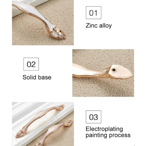 3 PCS 6566-128 Exquisite European Style Royal Gem Drawer Cabinet Handle (Gold+Silver) - Image 3
