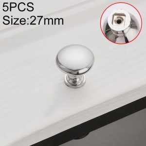 5 PCS 6585 American Style Single Hole Cabinet Door Drawer Handle (Silver)