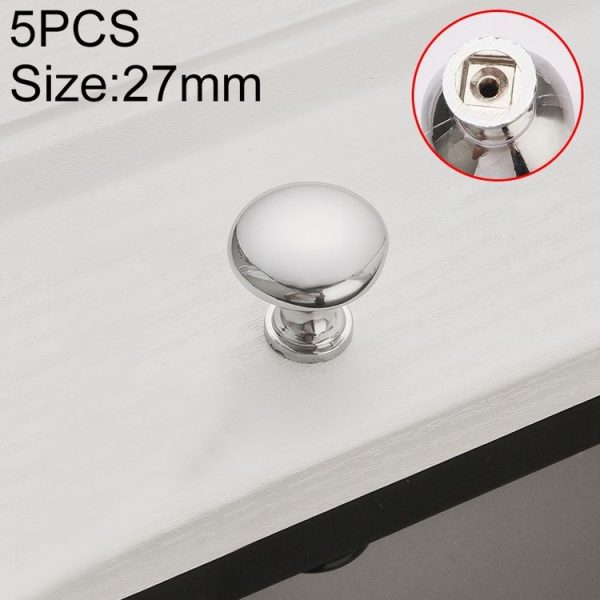 5 PCS 6585 American Style Single Hole Cabinet Door Drawer Handle (Silver)