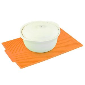 Multi-function Silicone Foldable Water Filter Mat Drain Insulation Pad (Orange)