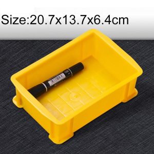 Thick Multi-function Material Box Brand New Flat Plastic Parts Box Tool Box, Size: 20.7cm x 13.7cm x 6.4cm (Yellow)