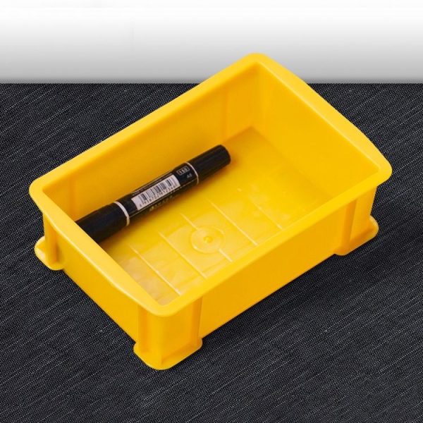 Thick Multi-function Material Box Brand New Flat Plastic Parts Box Tool Box, Size: 20.7cm x 13.7cm x 6.4cm (Yellow) - Image 2