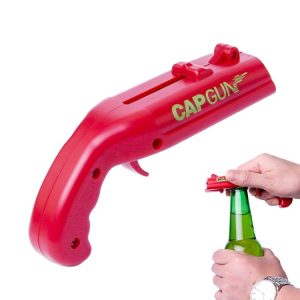Creative Beer Bottle Opener Cap Launch Kitchen Bar Tool (Red)