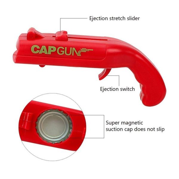 Creative Beer Bottle Opener Cap Launch Kitchen Bar Tool (Red) - Image 4