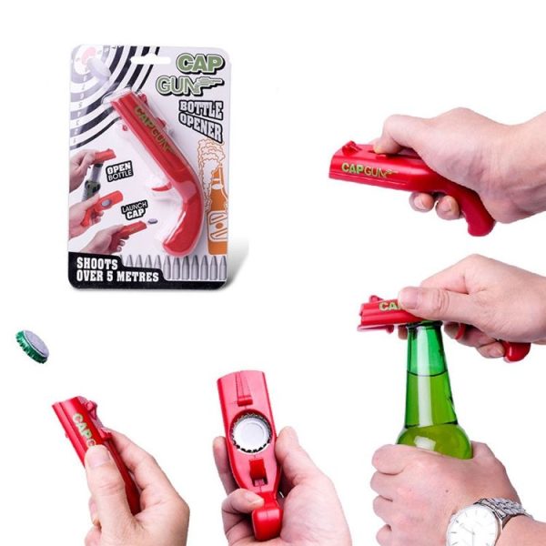 Creative Beer Bottle Opener Cap Launch Kitchen Bar Tool (Red) - Image 6