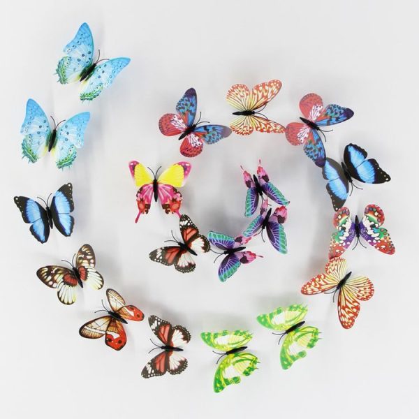 10pcs Fashion Luminous Butterfly with Brooch Simulation Fridge Magnets Wall Sticker Garden Decoration, Random Color Delivery - Image 4