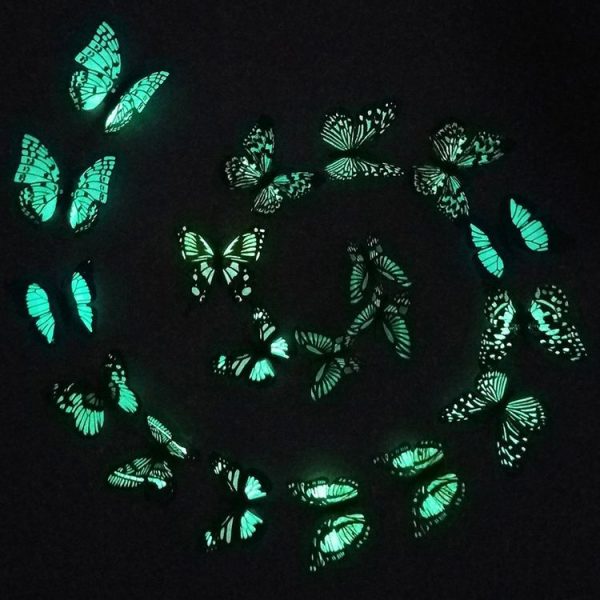 10pcs Fashion Luminous Butterfly with Double-sided Adhesive Simulation Fridge Magnets Wall Sticker Garden Decoration, Random Color Delivery - Image 7