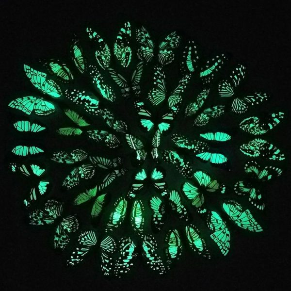10pcs Fashion Luminous Butterfly with Double-sided Adhesive Simulation Fridge Magnets Wall Sticker Garden Decoration, Random Color Delivery - Image 8