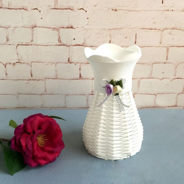 Plastic Flower Pots Medium Size Flower Pots Fashion Balcony Garden Plant Planter Home Decoration, Ribbon Random Color Delivery - Image 2