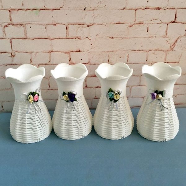 Plastic Flower Pots Medium Size Flower Pots Fashion Balcony Garden Plant Planter Home Decoration, Ribbon Random Color Delivery - Image 4