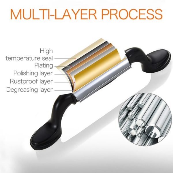 3 PCS 5007_128 Matte Black Ink Plum Zinc Alloy Ceramic Cabinet Handle - Image 4