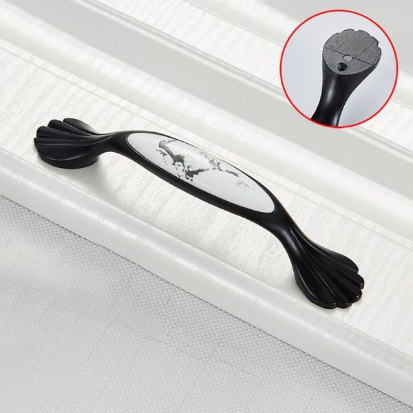 3 PCS 5026_96 Matte Black Ink Plum Zinc Alloy Ceramic Cabinet Handle - Image 2