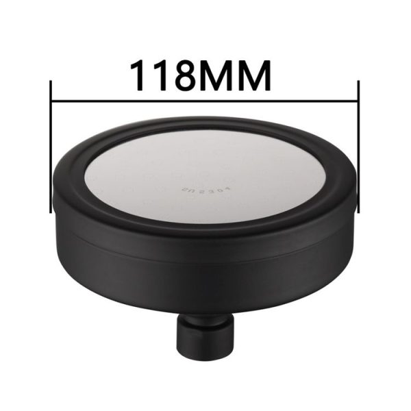 Removable and Washable 304 Stainless Steel Round Pressurized Top Spray Shower Head, Size: 118mm (Black) - Image 2