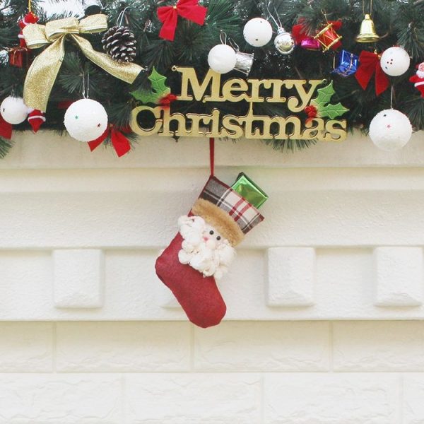 Hang Ornament Christmas Stockings Present Bags, Random Style Delivery - Image 4
